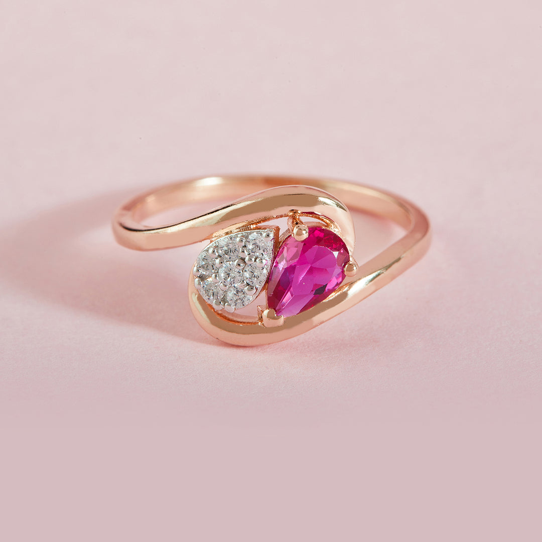 Radiant Ruby and Lab Grown Diamond Ring