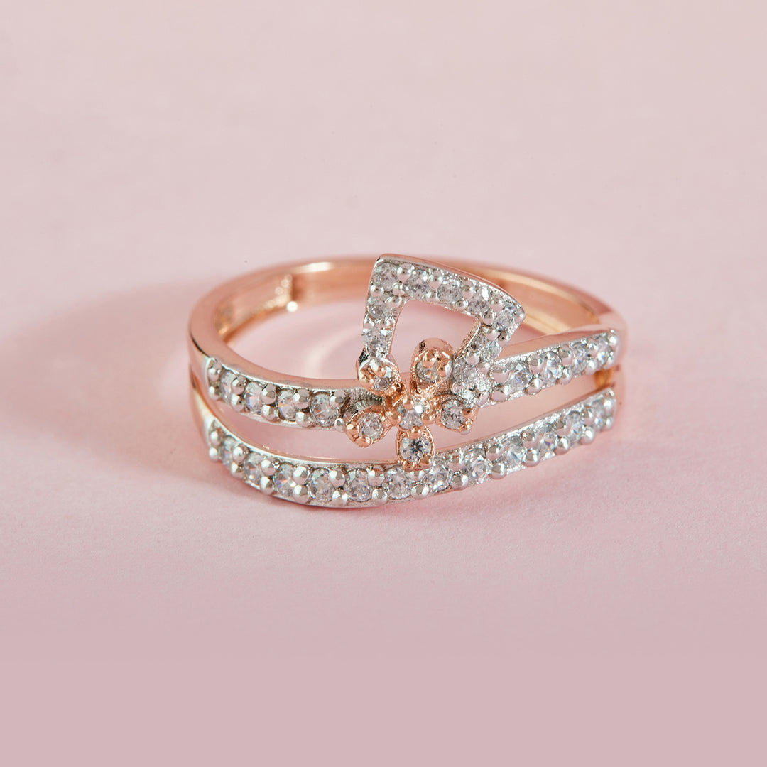 Sparkling Floral Charm Lab Grown Diamond  Ring