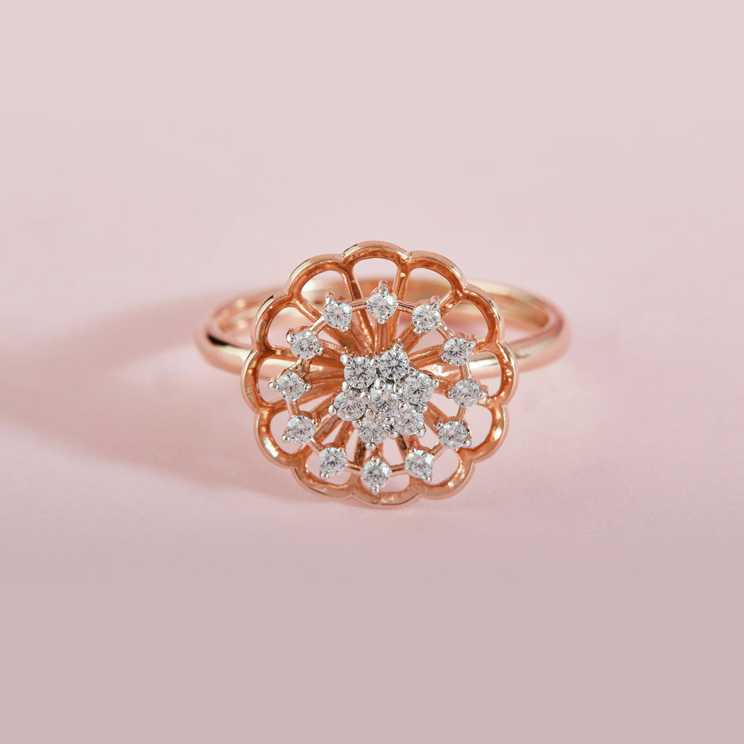 Pristine Floral Lab Grown Diamond Ring