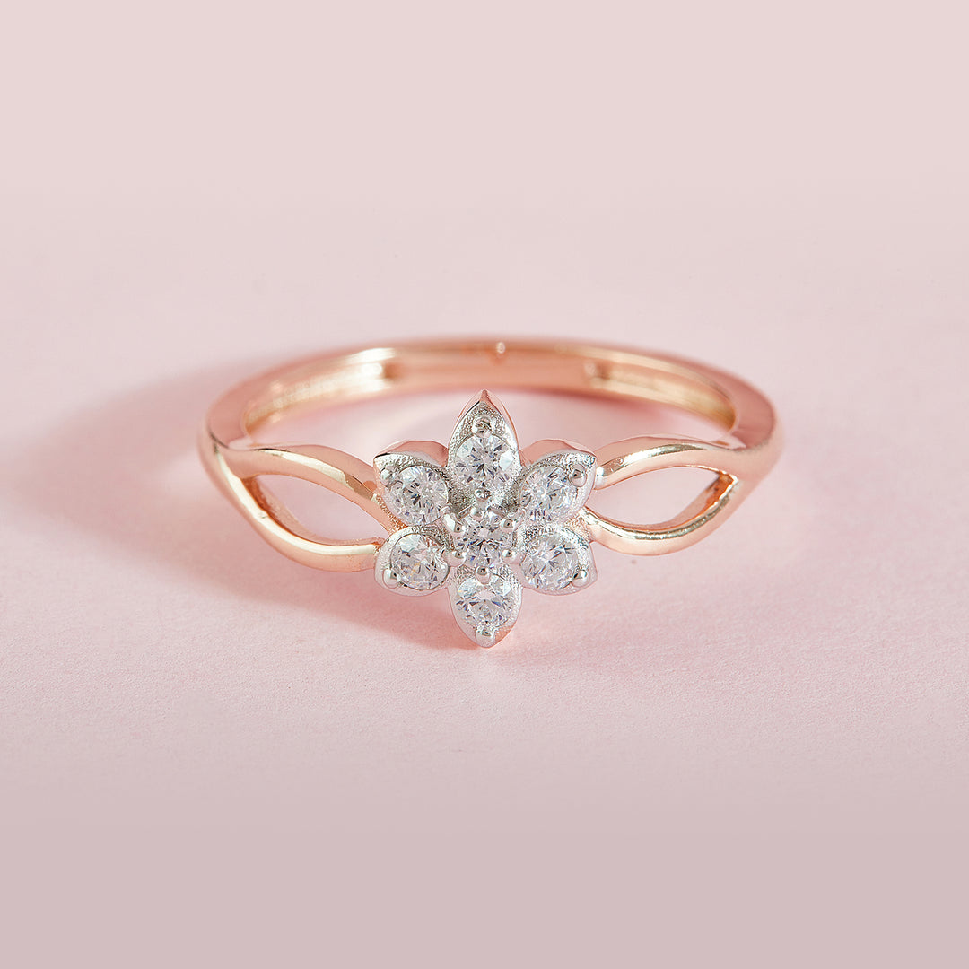 Seven Stone Floral Lab Grown Diamond Ring