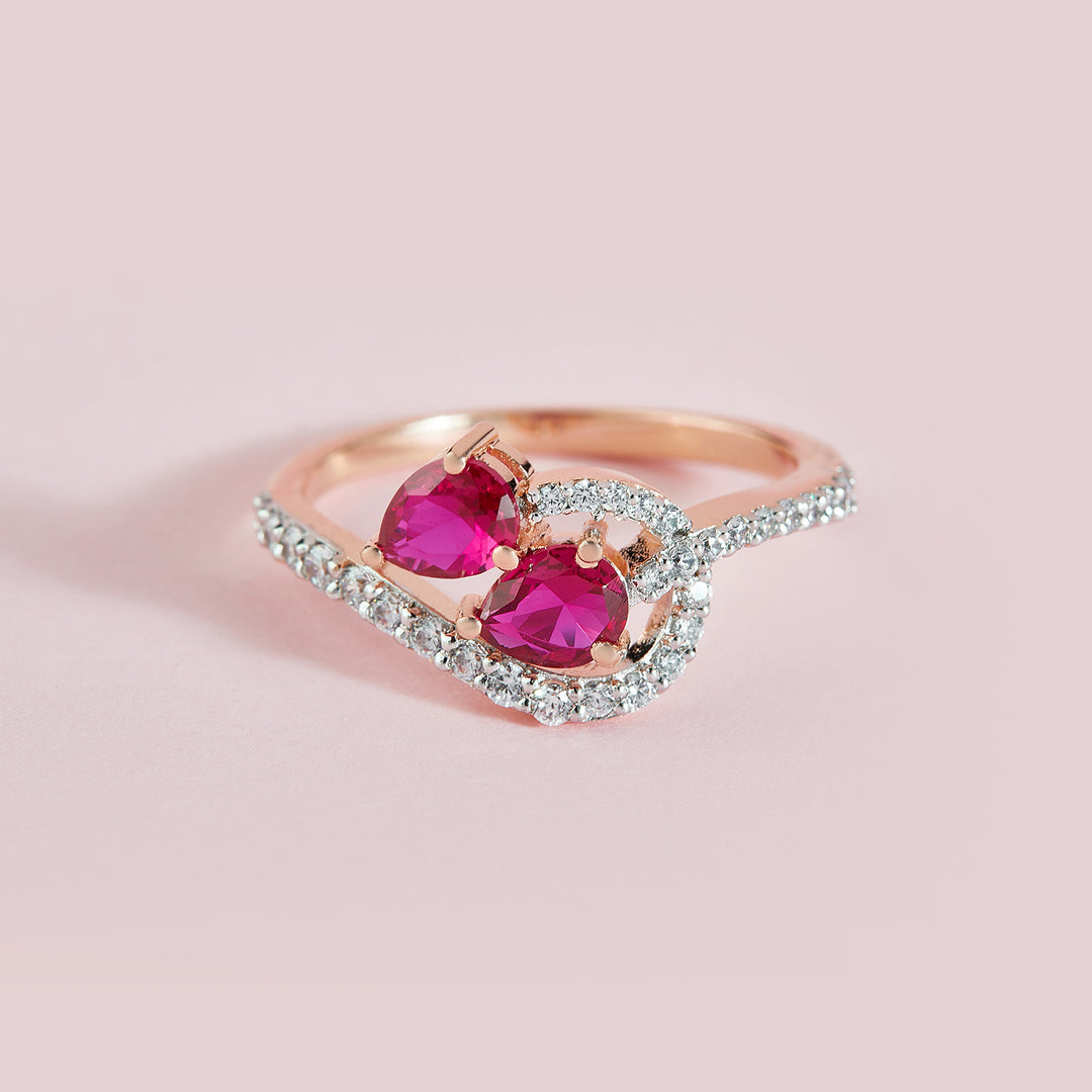 Ruby Gemstone & Cvd Diamond Ring