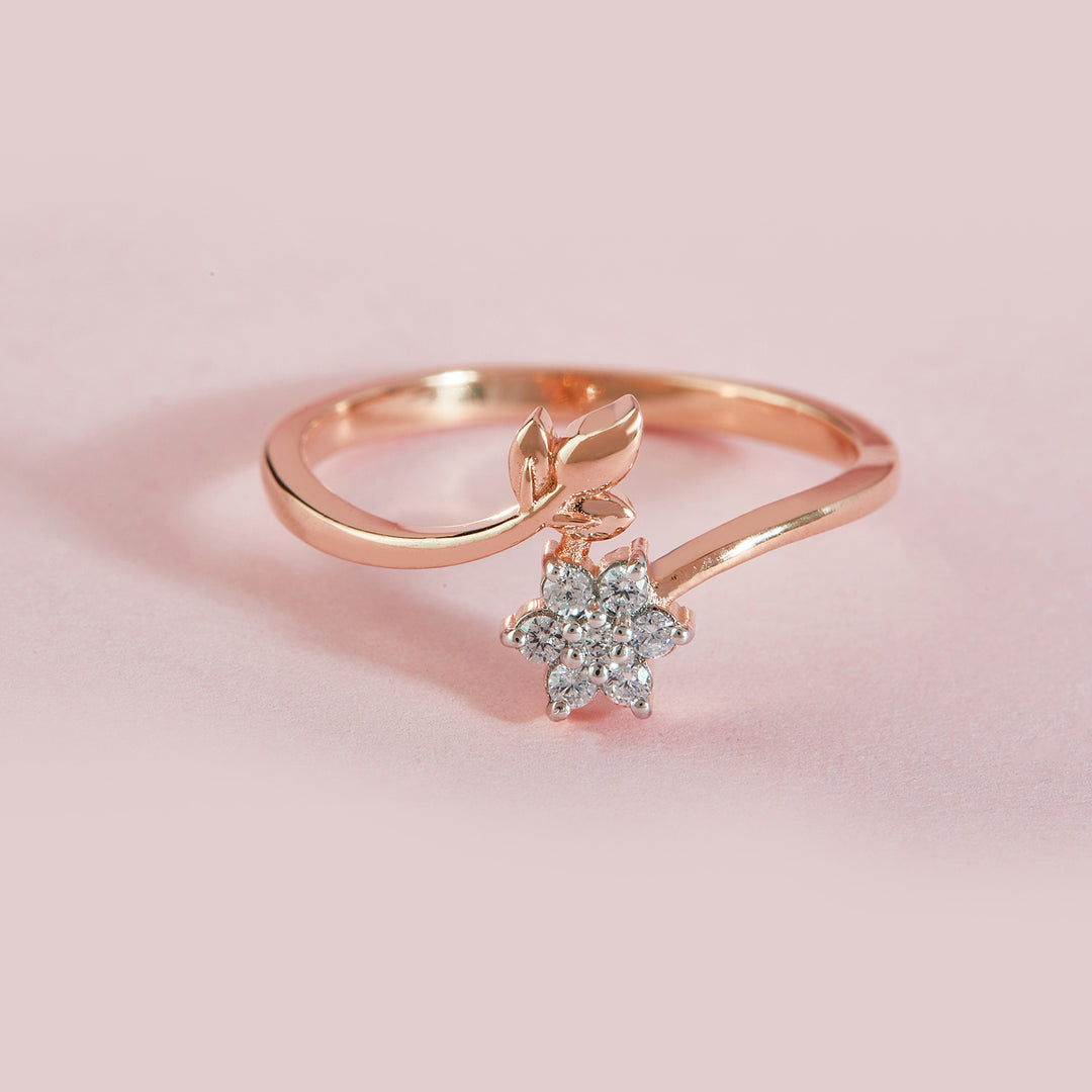 Leaf And Floral Lab Grown Diamond Ring